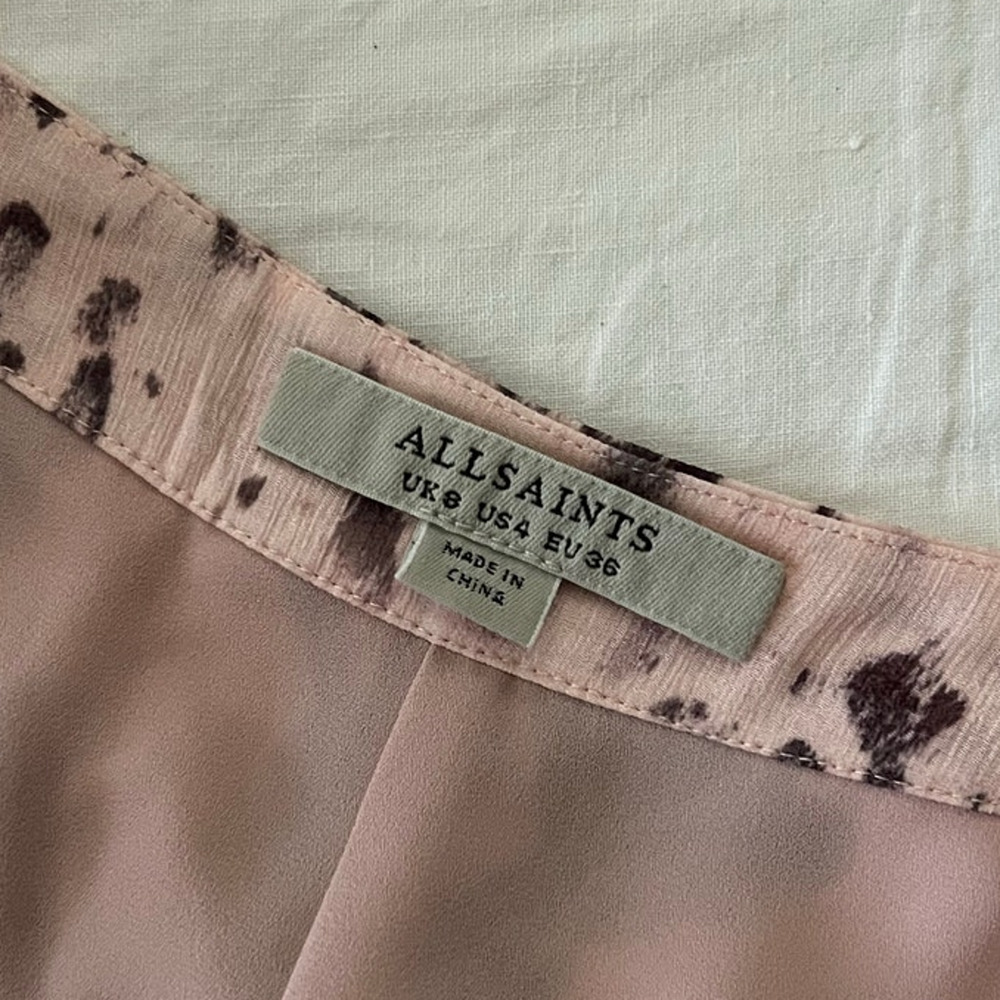 All Saints Floral Wrap Midi Skirt in Blush and Green - Picture 5 of 6